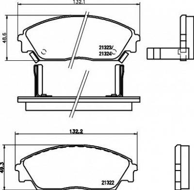 HELLA PAGID 8db355005661 -  Комплект тормозных колодок, дисковый тормоз